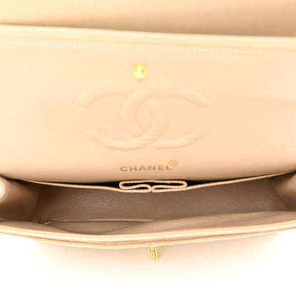 Chanel Lambskin Chevron Quilted Medium Double Flap Beige 5 of 14