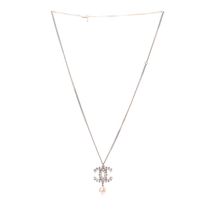 Chanel Crystal Pearl CC Drop Necklace Gold 3 of 5