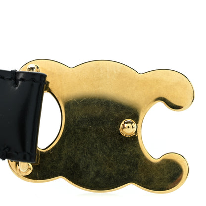 Celine Box Calfskin Medium 25mm Triomphe Belt 75 30 Black 7 of 7