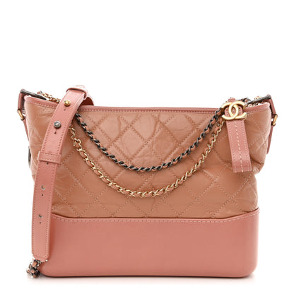 Chanel Aged Calfskin Quilted Medium Gabrielle Hobo Pink 1 of 10