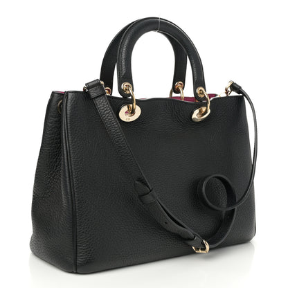 Christian Dior Bullcalf Medium Diorissimo Tote Black Rose Indien 4 of 12