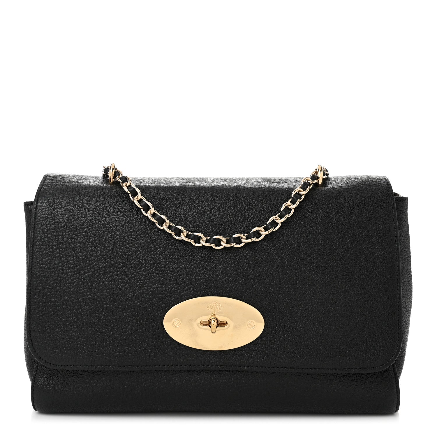 Mulberry Glossy Goatskin Medium Lily Black 1 of 12
