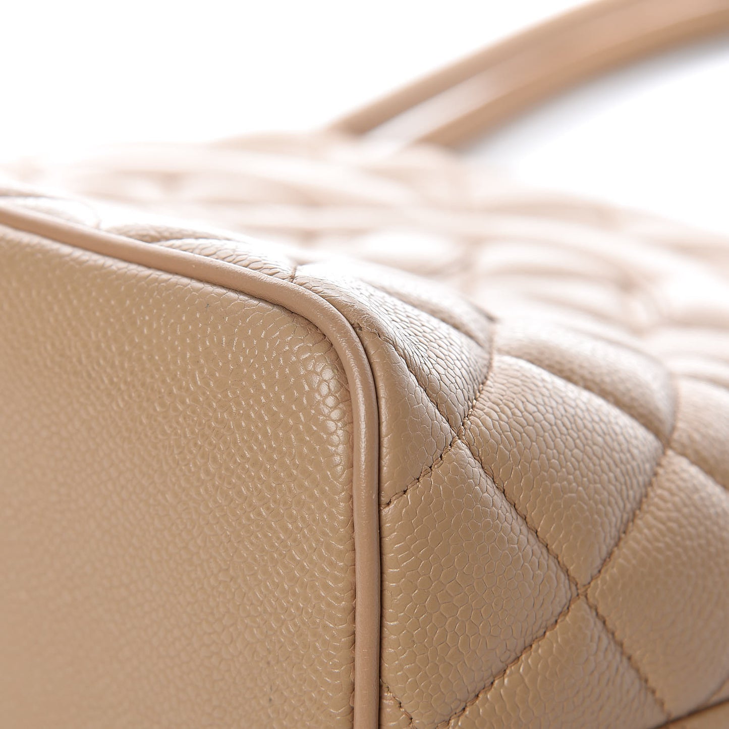 Caviar Quilted Medallion Tote Beige