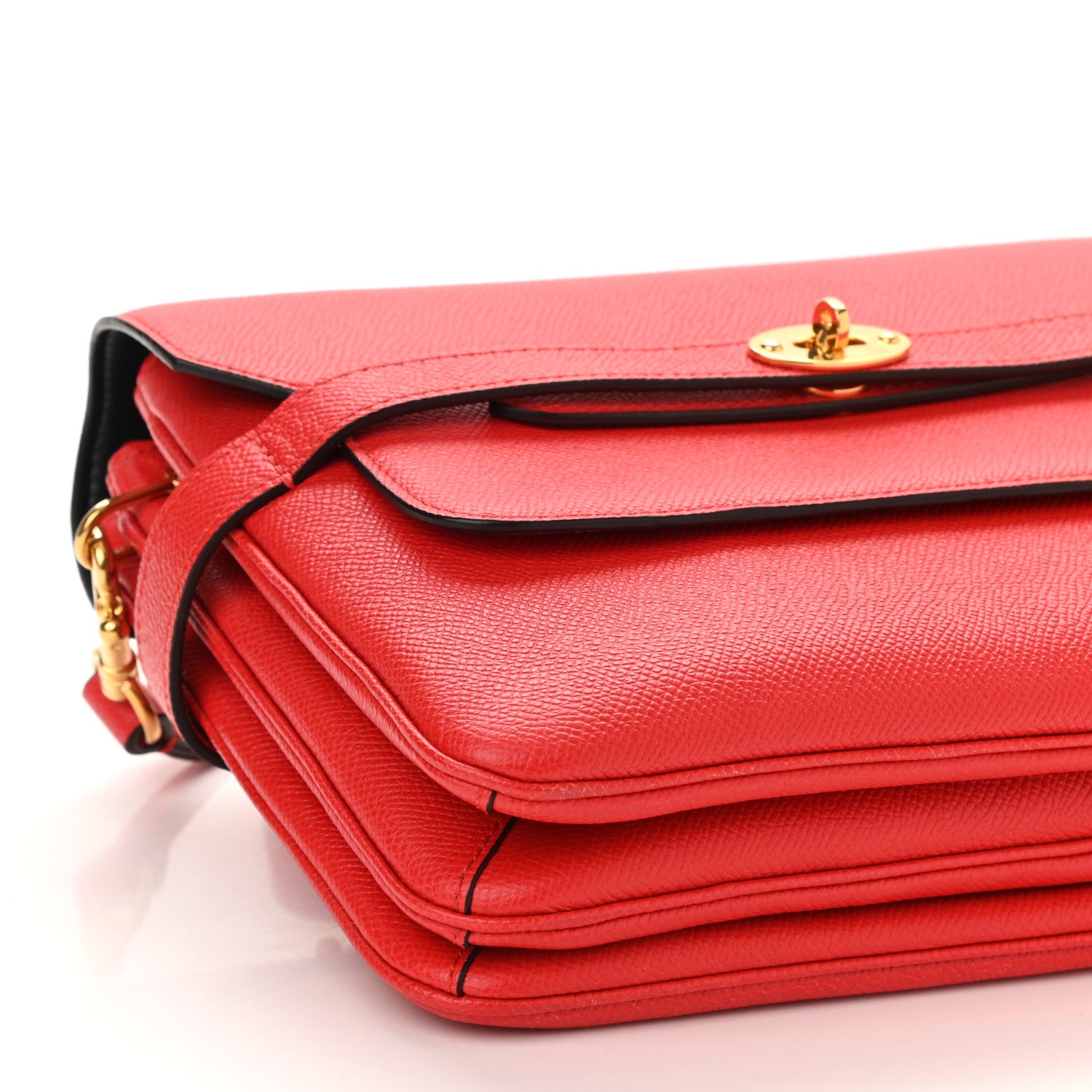 Mulberry Small Classic Grain Calfskin Belted Bayswater Satchel Lipstick Red 8 of 9