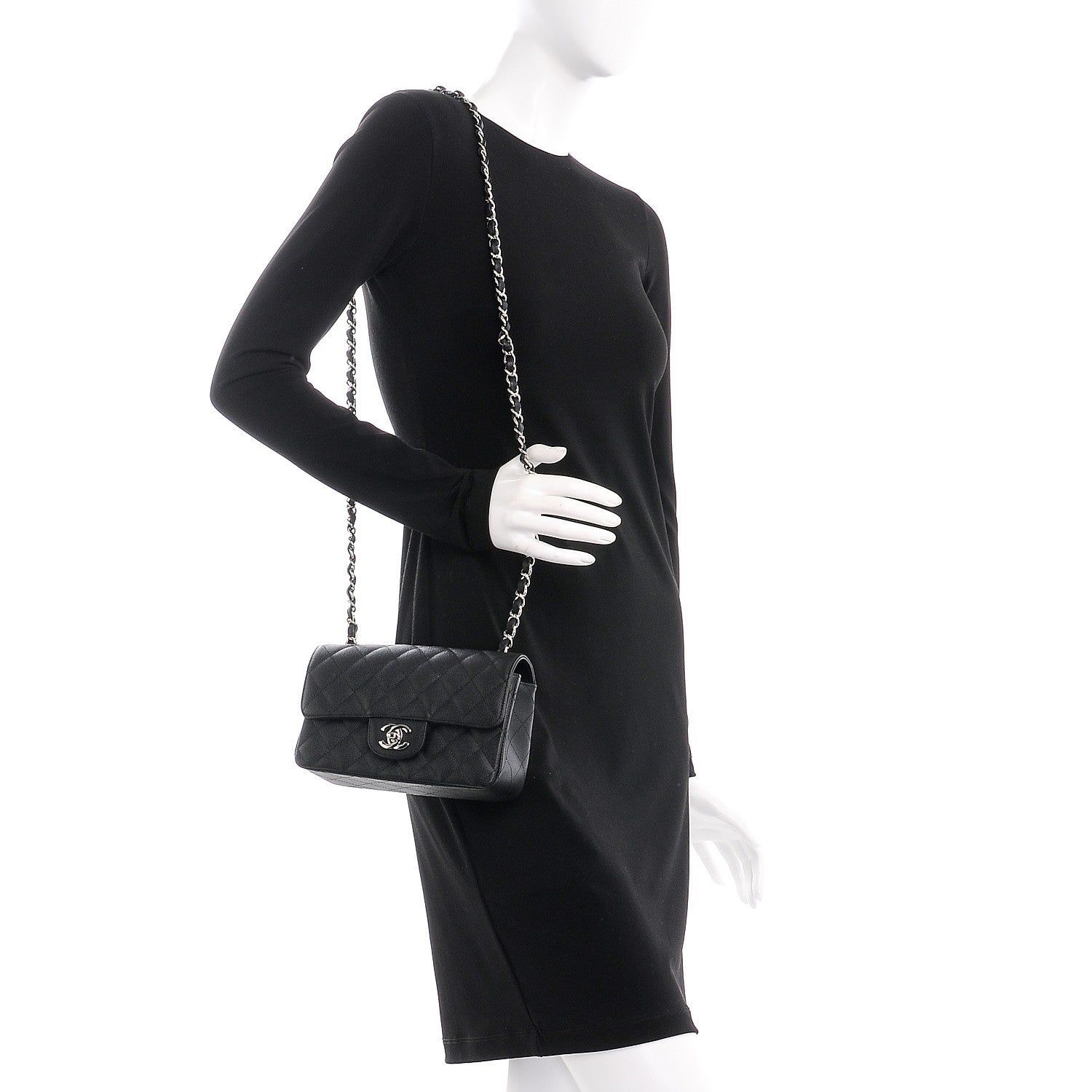 Chanel Iridescent Caviar Quilted Mini Rectangular Flap Black 2 of 8