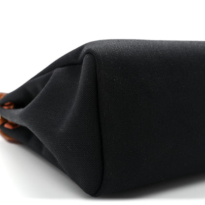 Hermes Military Toile Vache Hunter Herbag Zip Retourne 31 PM Black Fauve 9 of 10