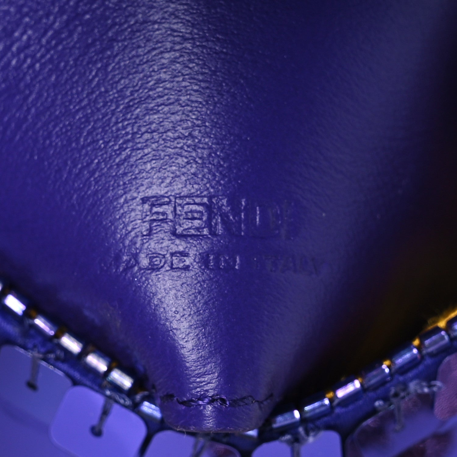 Fendi Sequin Paillettes Shiny Nappa Sex and the City Nano Baguette Charm Viola Purple Rain 7 of 14