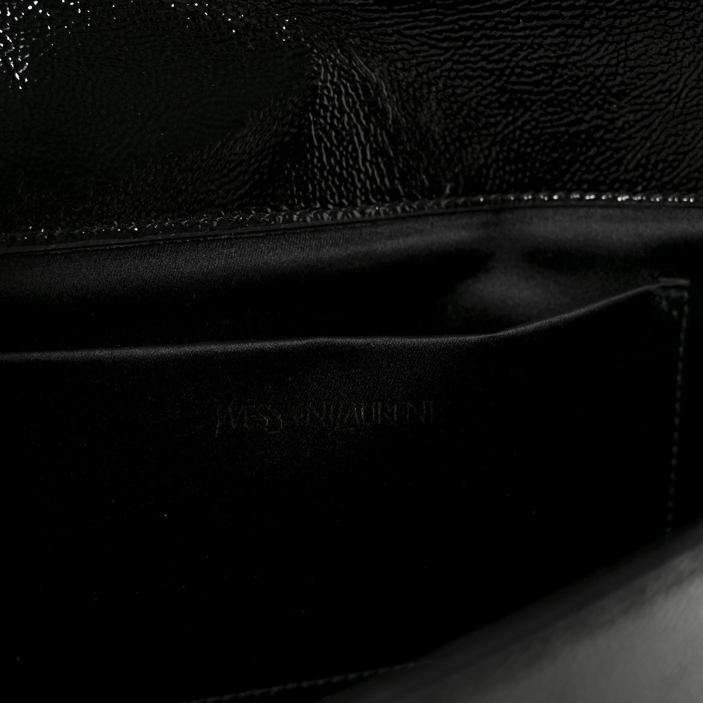 Textured Patent Monogram Large Belle De Jour Clutch Black
