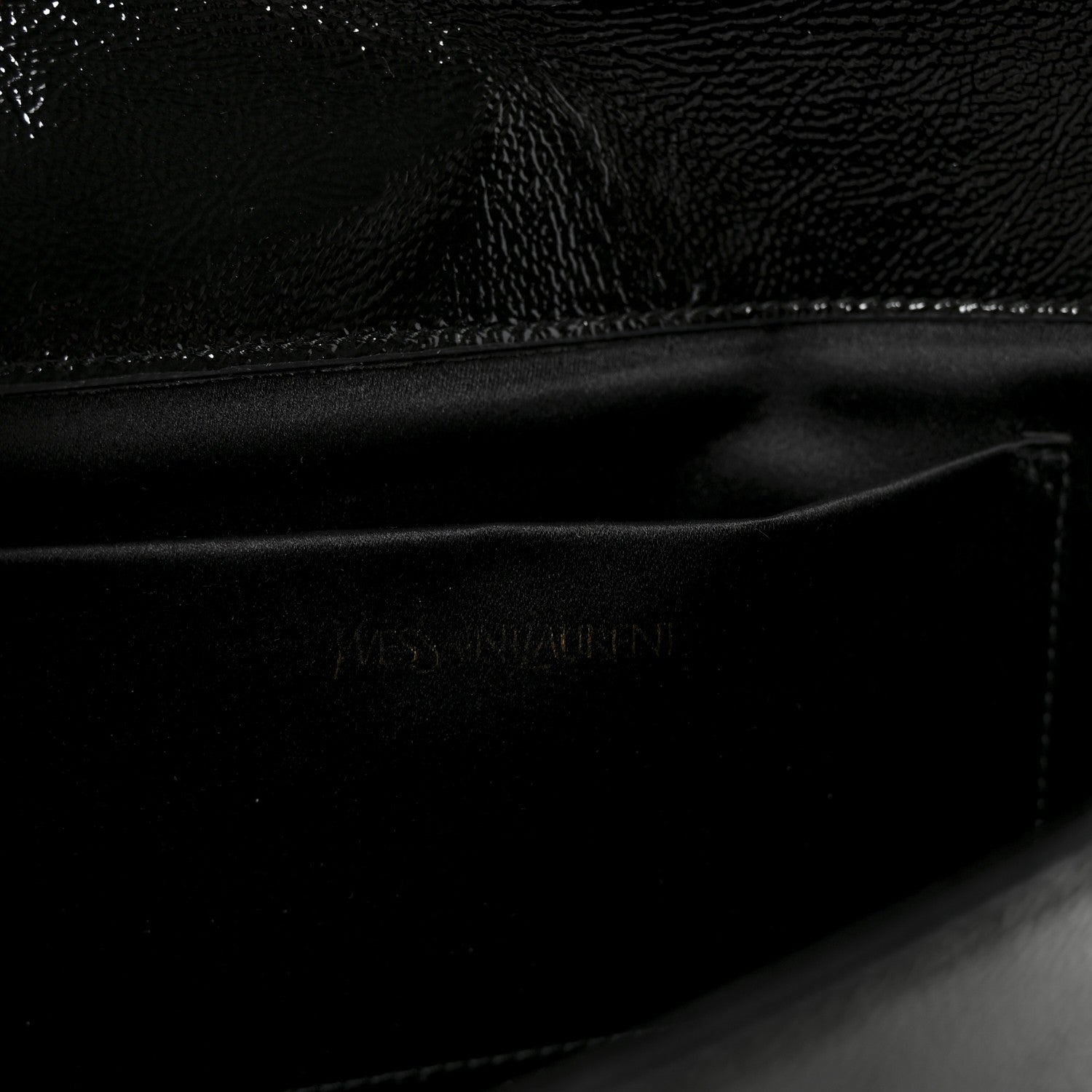 Saint Laurent Textured Patent Monogram Large Belle De Jour Clutch Black 6 of 6