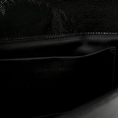 Saint Laurent Textured Patent Monogram Large Belle De Jour Clutch Black 6 of 6