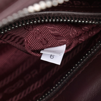 Prada Soft Calfskin Impunture Diagramme Camera Bag Granato 8 of 13