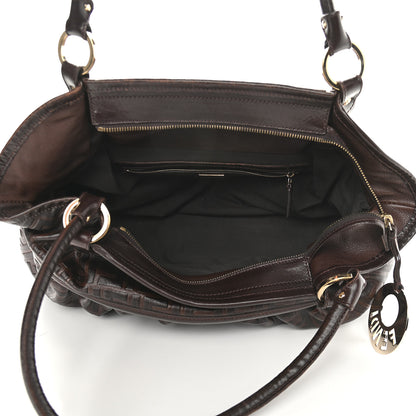 Fendi Vitello Bottalato FF Embossed Large Chef Shopper Tote Chocolate 5 of 12