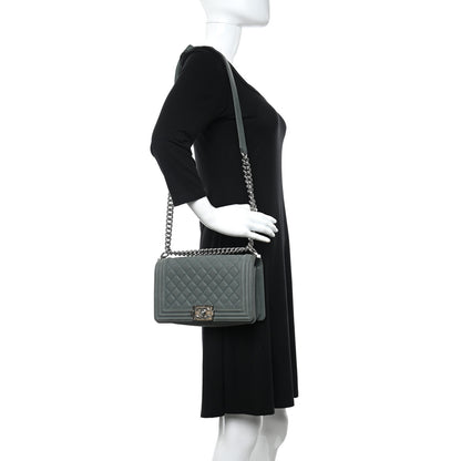 Chanel Caviar Quilted Medium Boy Flap Vert Fonce 2 of 20