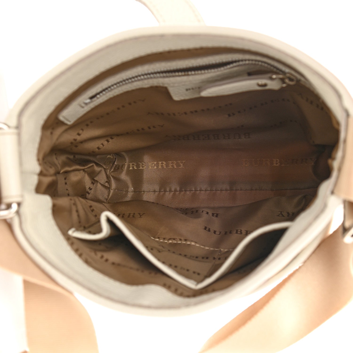 Burberry Canvas Haymarket Check Messenger Bag Beige 5 of 7