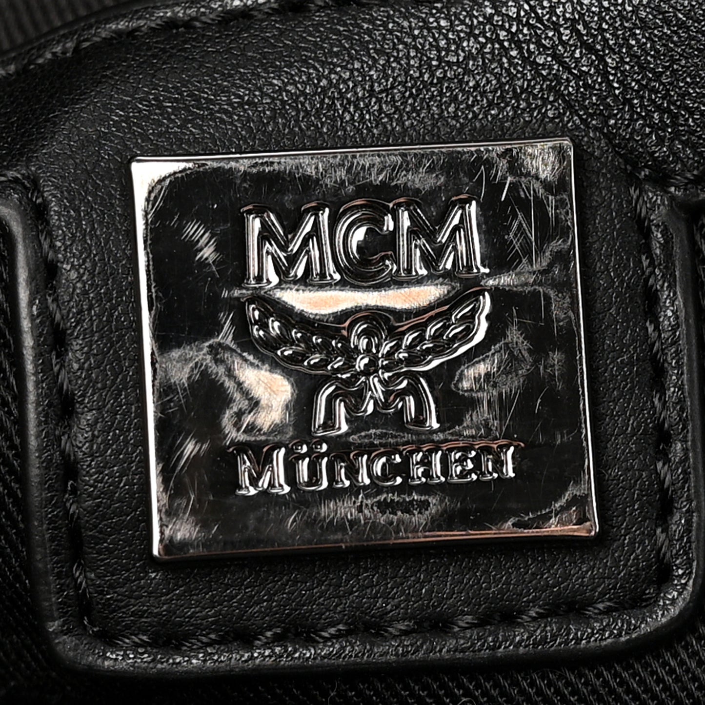Nylon Monogram Studded Stark Medium Backpack Black