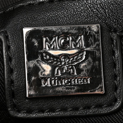 MCM Nylon Monogram Studded Stark Medium Backpack Black 6 of 16