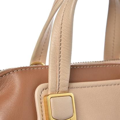 Fendi Capra Vitello Dolce Marmol Colorblock Small Chameleon Tote Cipria Makeup Camel 8 of 16