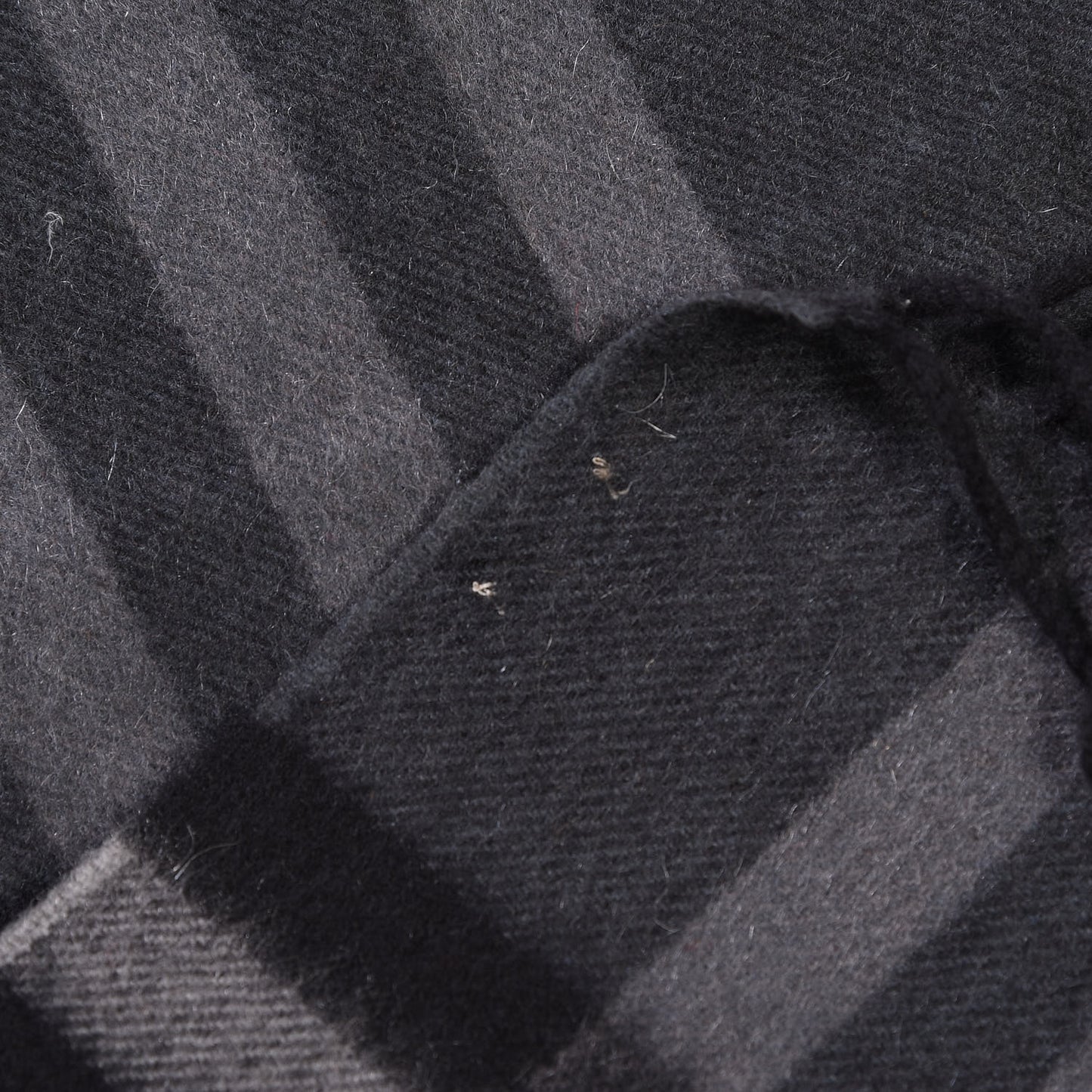 Cashmere Giant Check Fringe Scarf Charcoal
