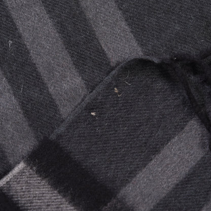 Burberry Cashmere Giant Check Fringe Scarf Charcoal 5 of 5