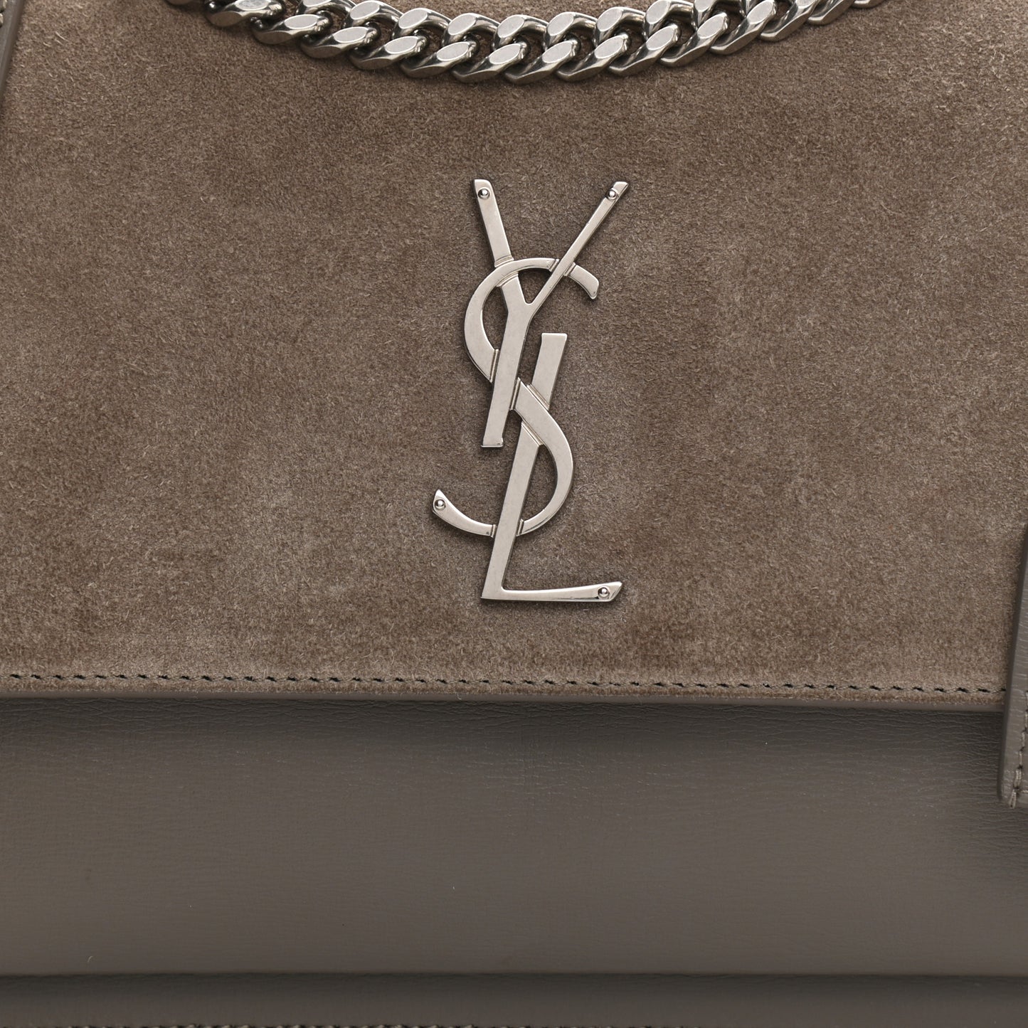 Suede Calfskin Medium Monogram Sunset Taupe