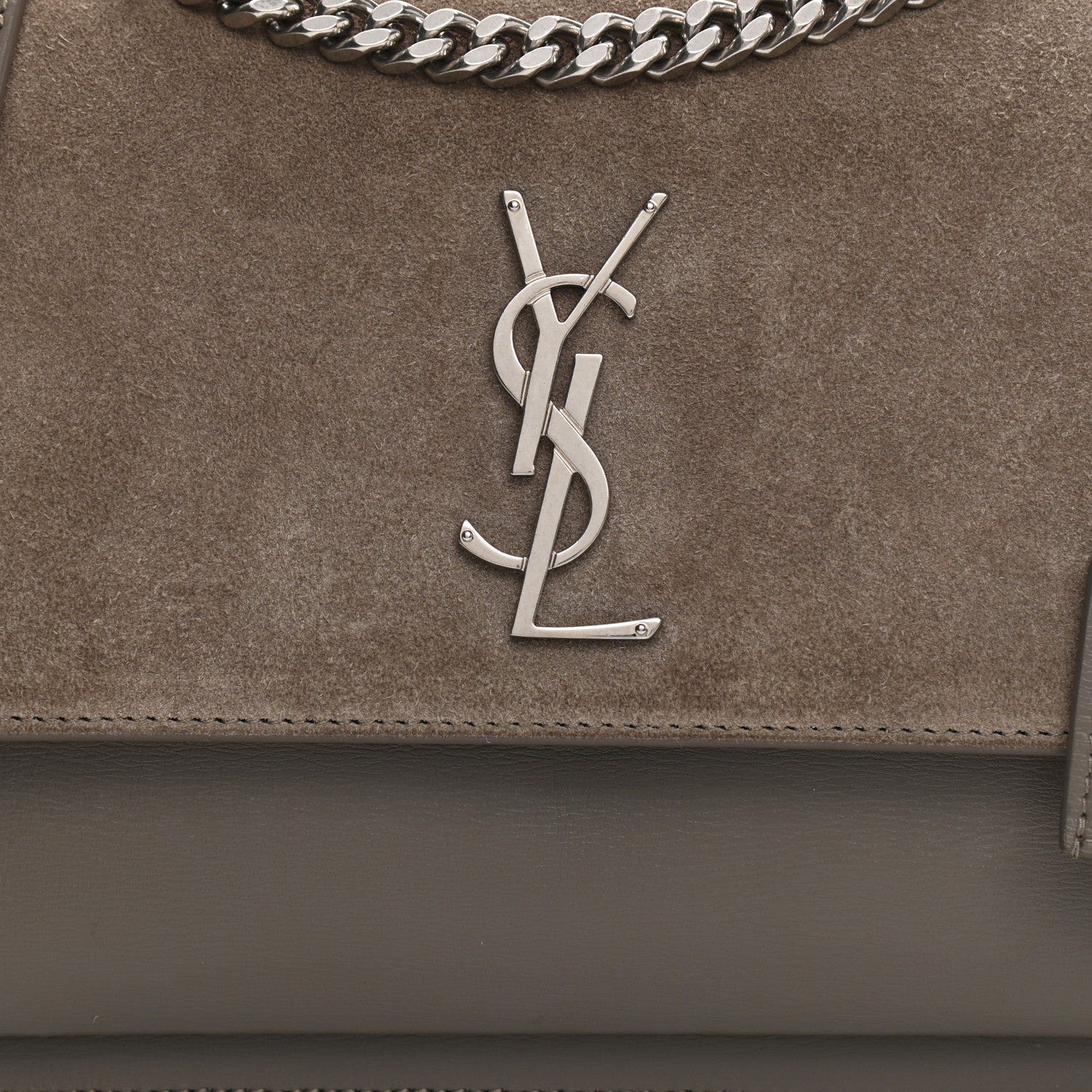 Saint Laurent Suede Calfskin Medium Monogram Sunset Taupe 7 of 10