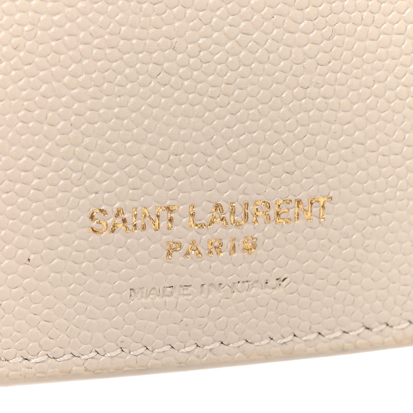 Grain De Poudre Mixed Matelasse Triquilt Monogram Compact Tri Fold Wallet Blanc Vintage