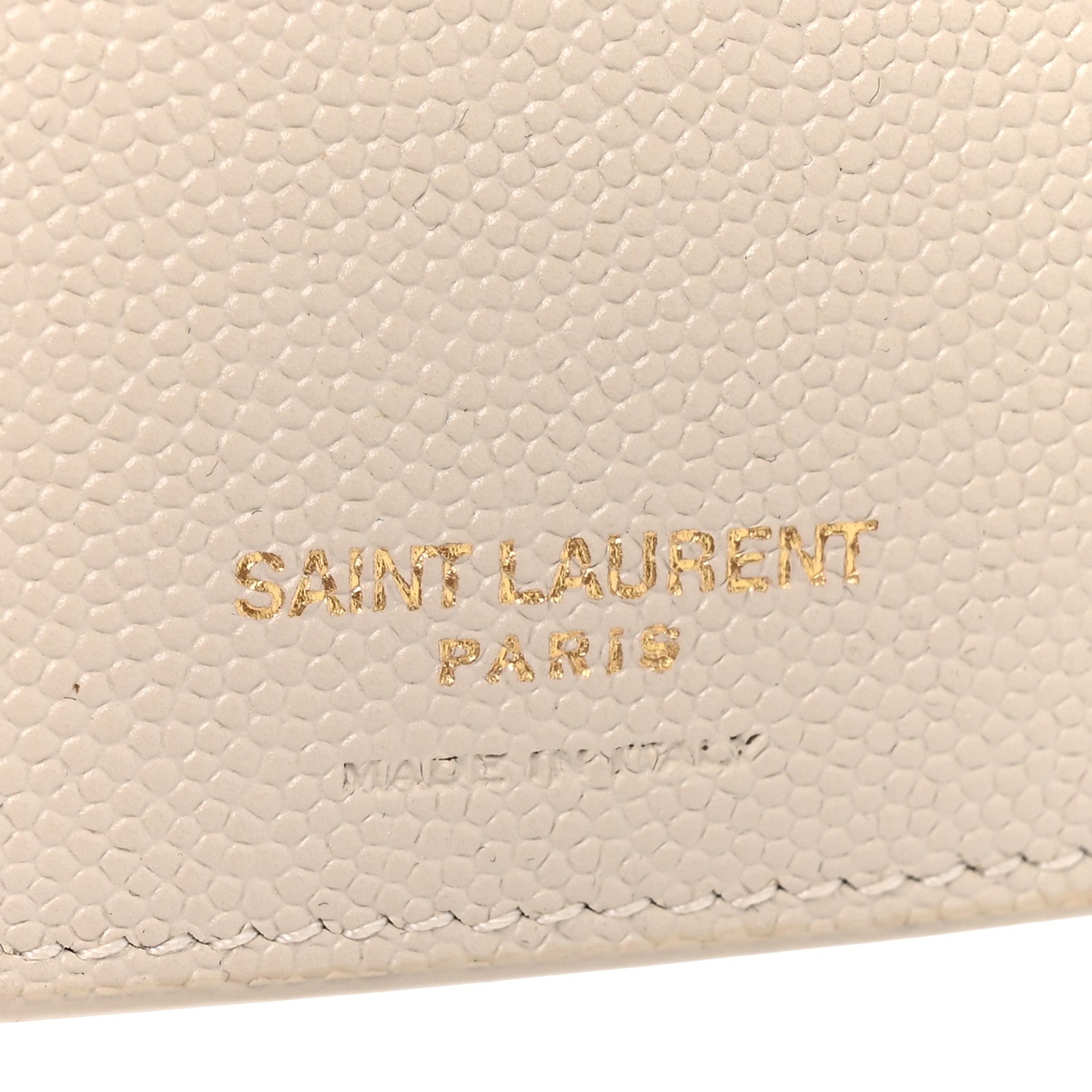 Saint Laurent Grain De Poudre Mixed Matelasse Triquilt Monogram Compact Tri Fold Wallet Blanc Vintage 7 of 9