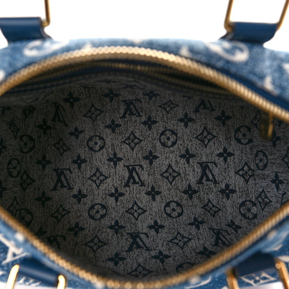 Louis Vuitton Monogram Jacquard Denim Speedy Bandouliere 25 Bleu 5 of 9