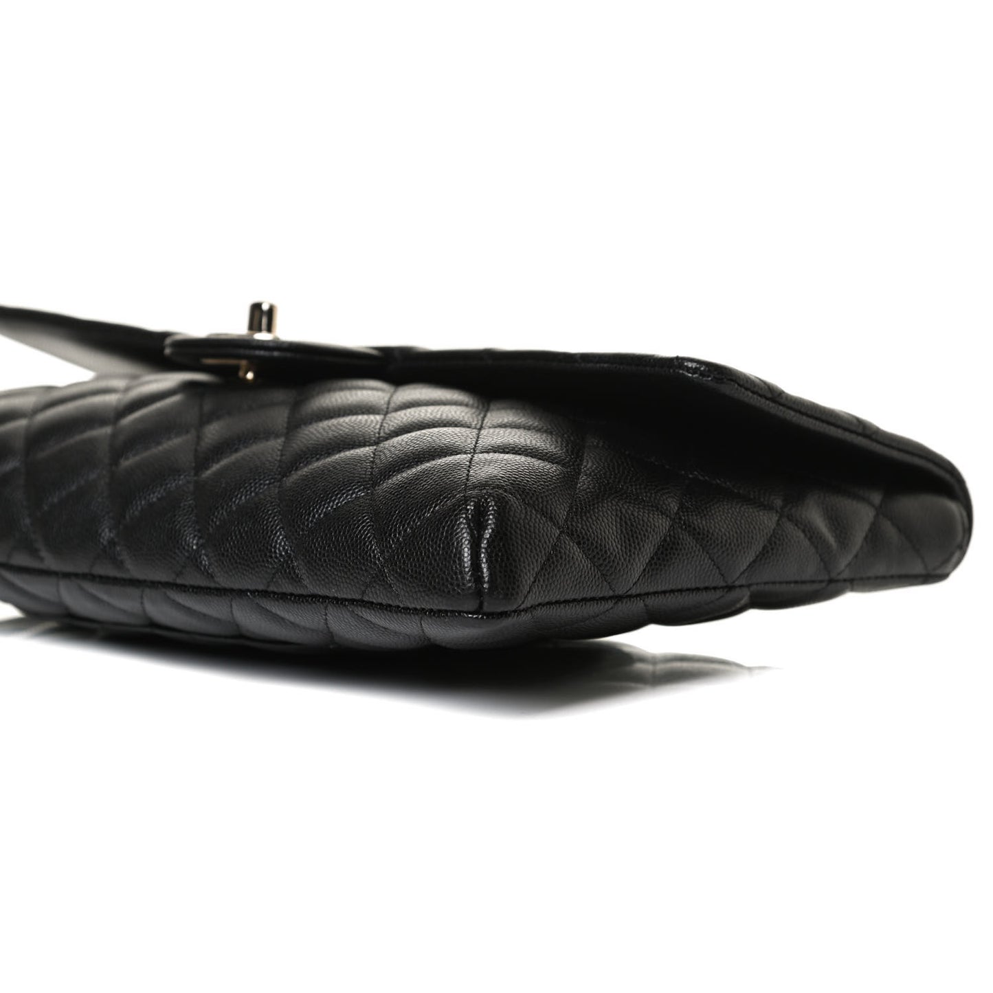 Caviar Quilted Flap Clutch Black
