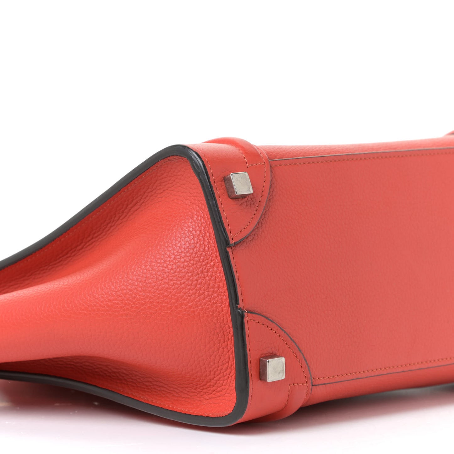 Drummed Calfskin Micro Luggage Vermillion