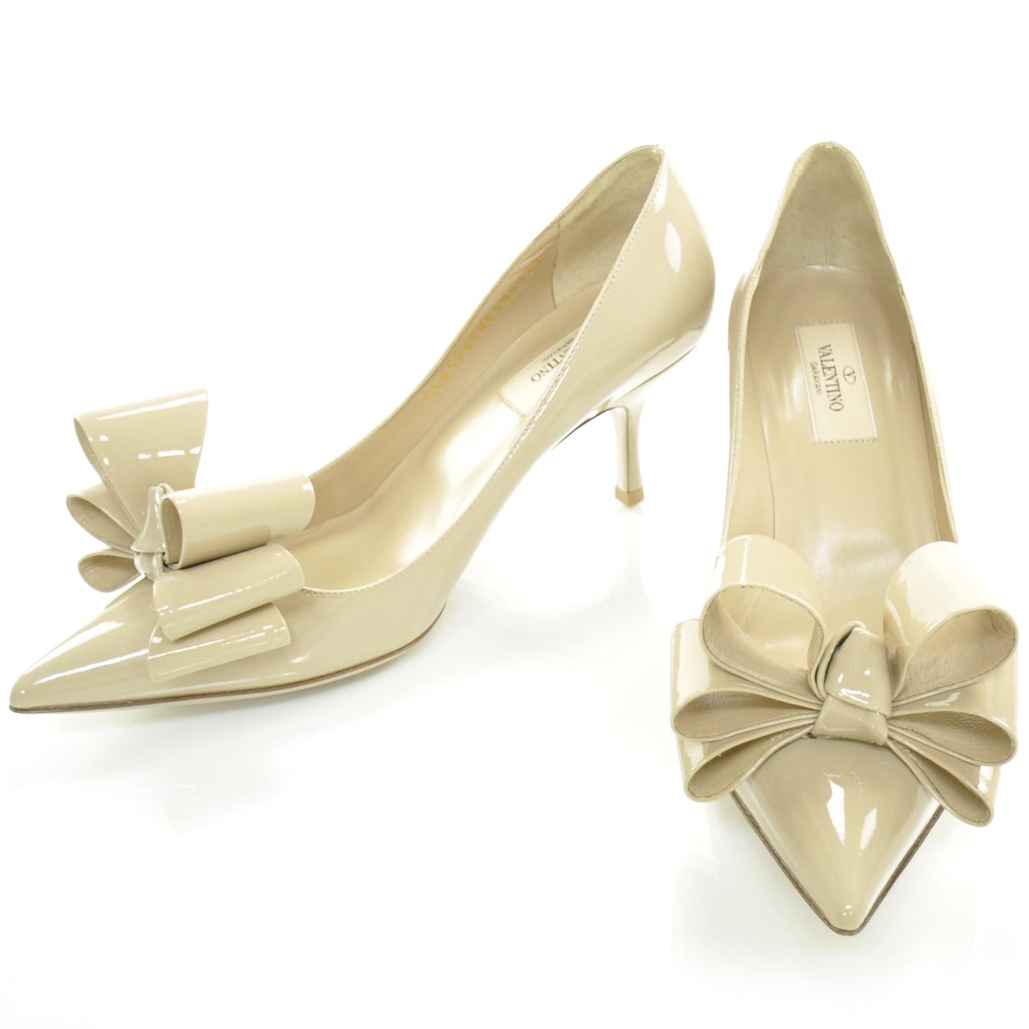Valentino Garavani Patent Versailles Bow Pumps 37 1 of 7