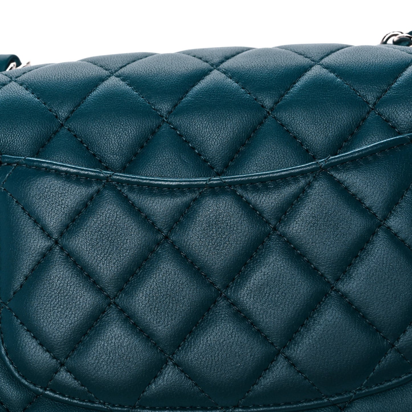 Lambskin Quilted Mini Rectangular Flap Dark Blue