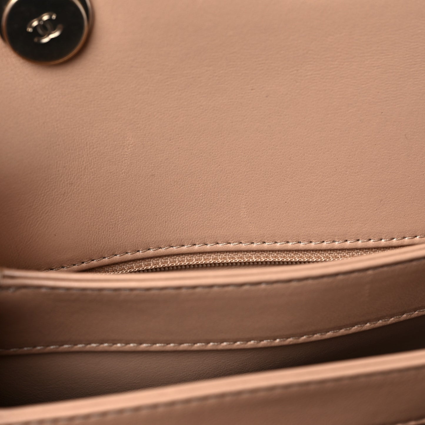 Lambskin Quilted Medium Trendy CC Flap Dual Handle Bag Beige