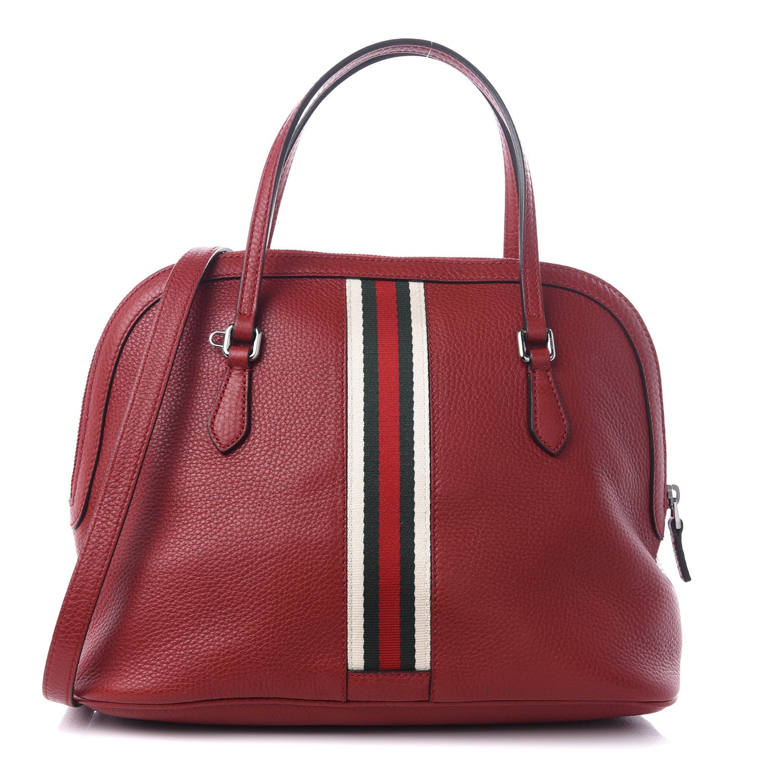 Gucci Calfskin Medium Web Dome Bag Red 1 of 8