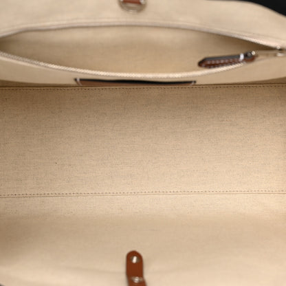 Burberry Canvas Smooth Calfskin Medium Two Tone Freya Tote Black Tan 5 of 18