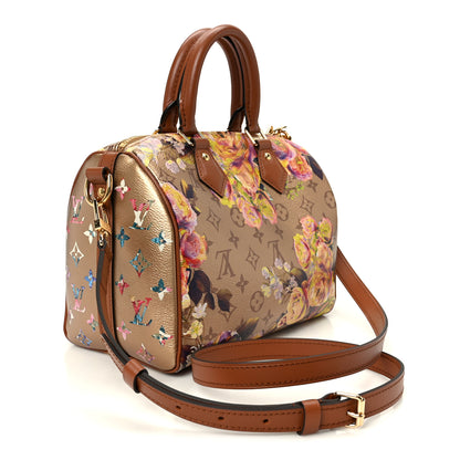 Louis Vuitton Metallic Monogram LV Garden Speedy Bandouliere 25 Gold 2 of 10