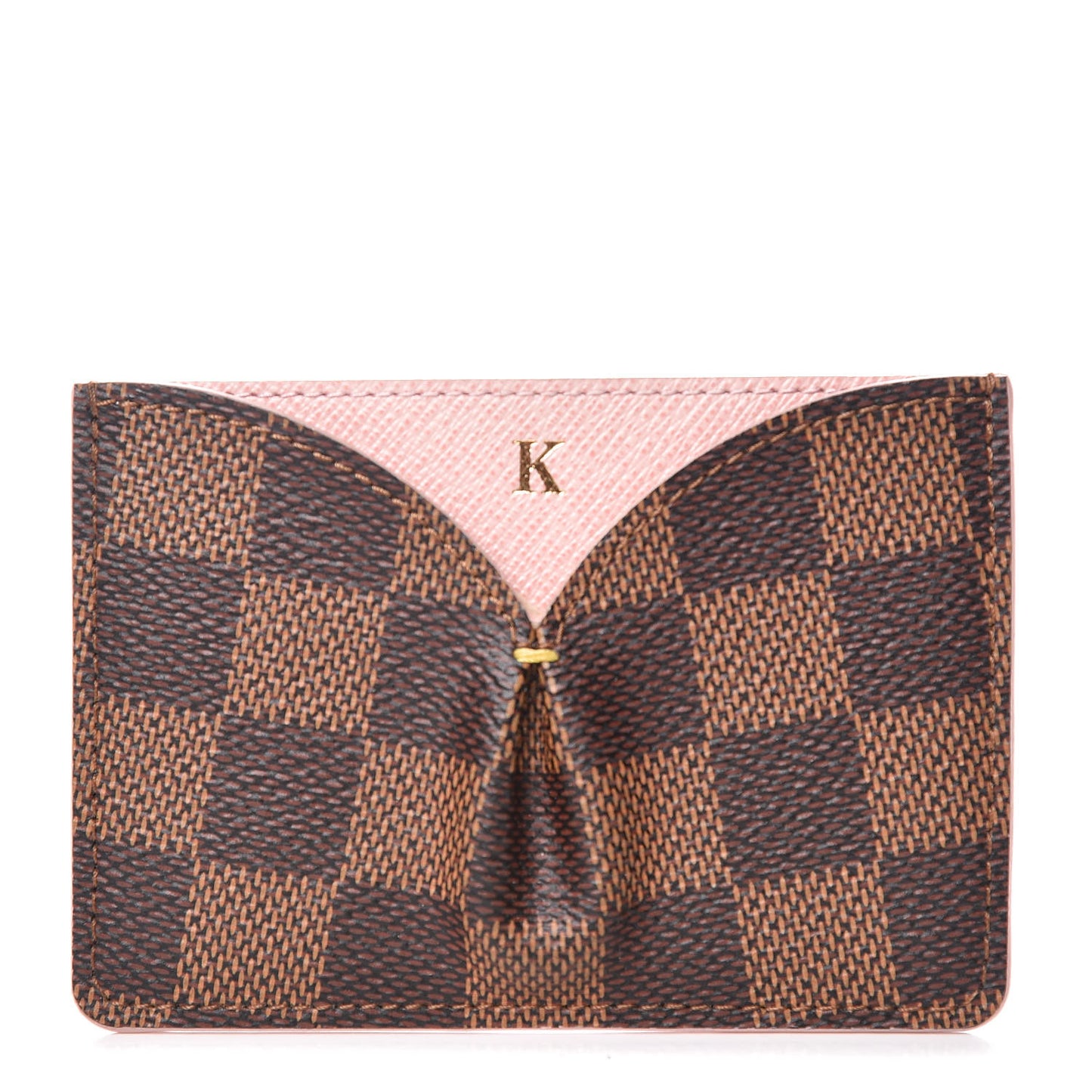 Damier Ebene Caissa Card Holder Rose Ballerine