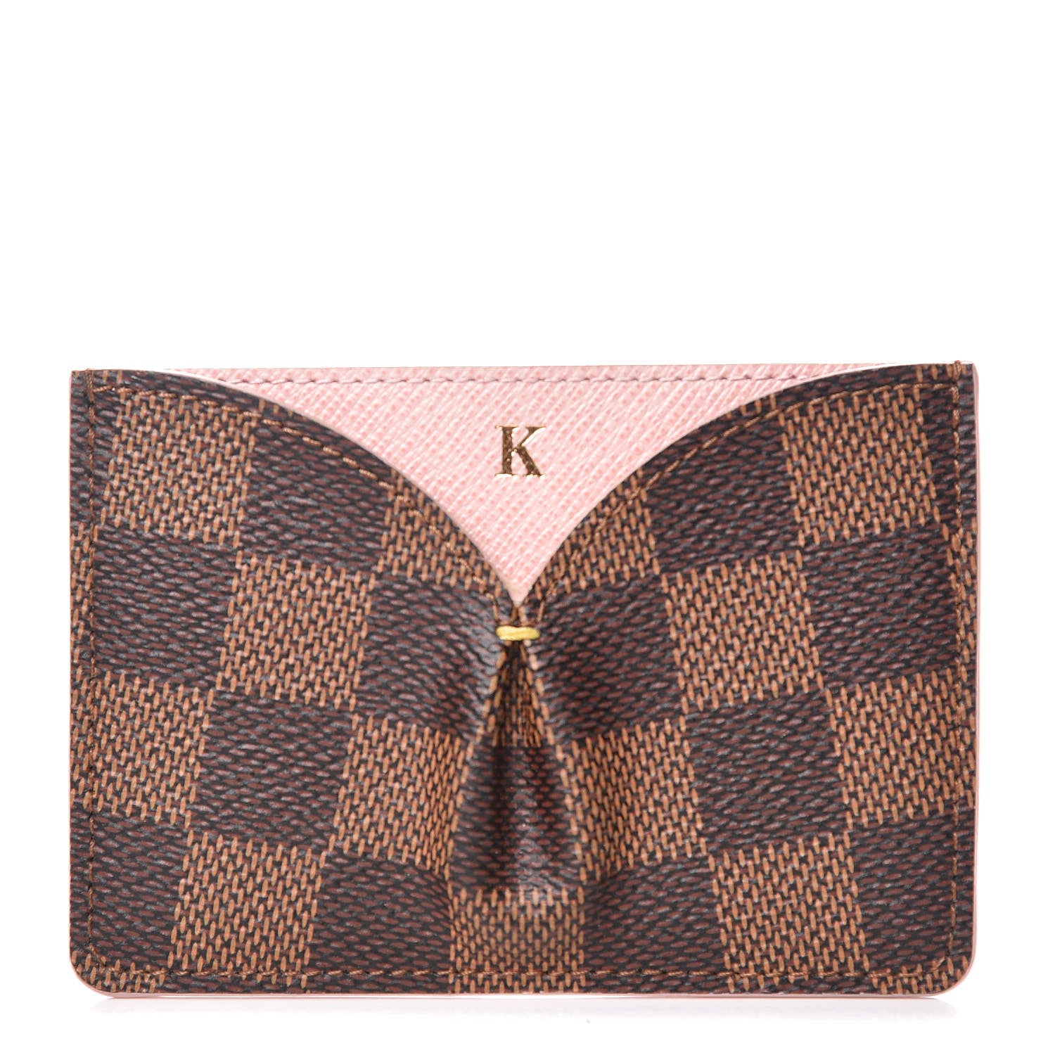 Louis Vuitton Damier Ebene Caissa Card Holder Rose Ballerine 1 of 9