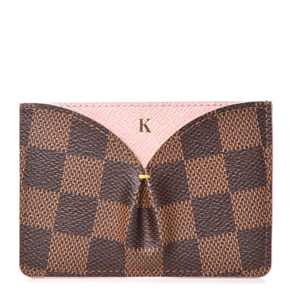 Louis Vuitton Damier Ebene Caissa Card Holder Rose Ballerine 1 of 9
