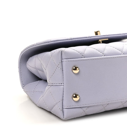 Chanel Caviar Quilted Mini Coco Handle Flap Light Purple 9 of 10