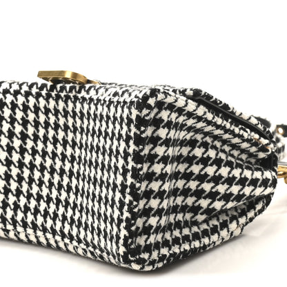Balenciaga Wool Houndstooth Small Hourglass Top Handle Bag Black White 9 of 9