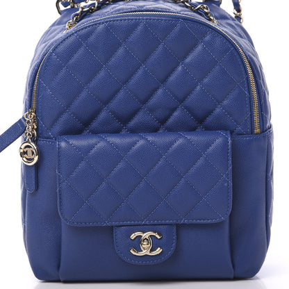 Chanel Caviar Quilted Large CC Day Backpack Blue 12 of 13