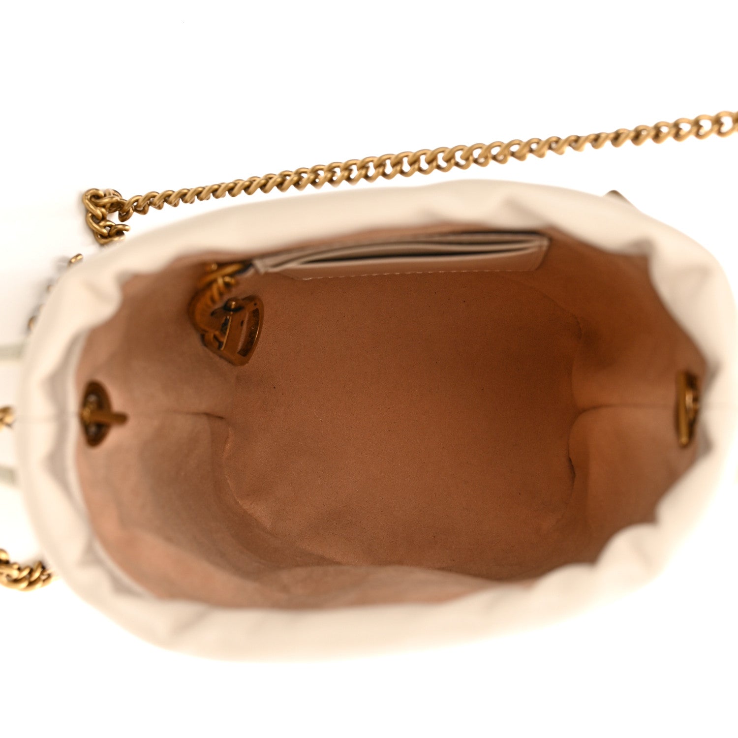Gucci Calfskin Matelasse Mini GG Marmont 2.0 Bucket Bag White 5 of 11