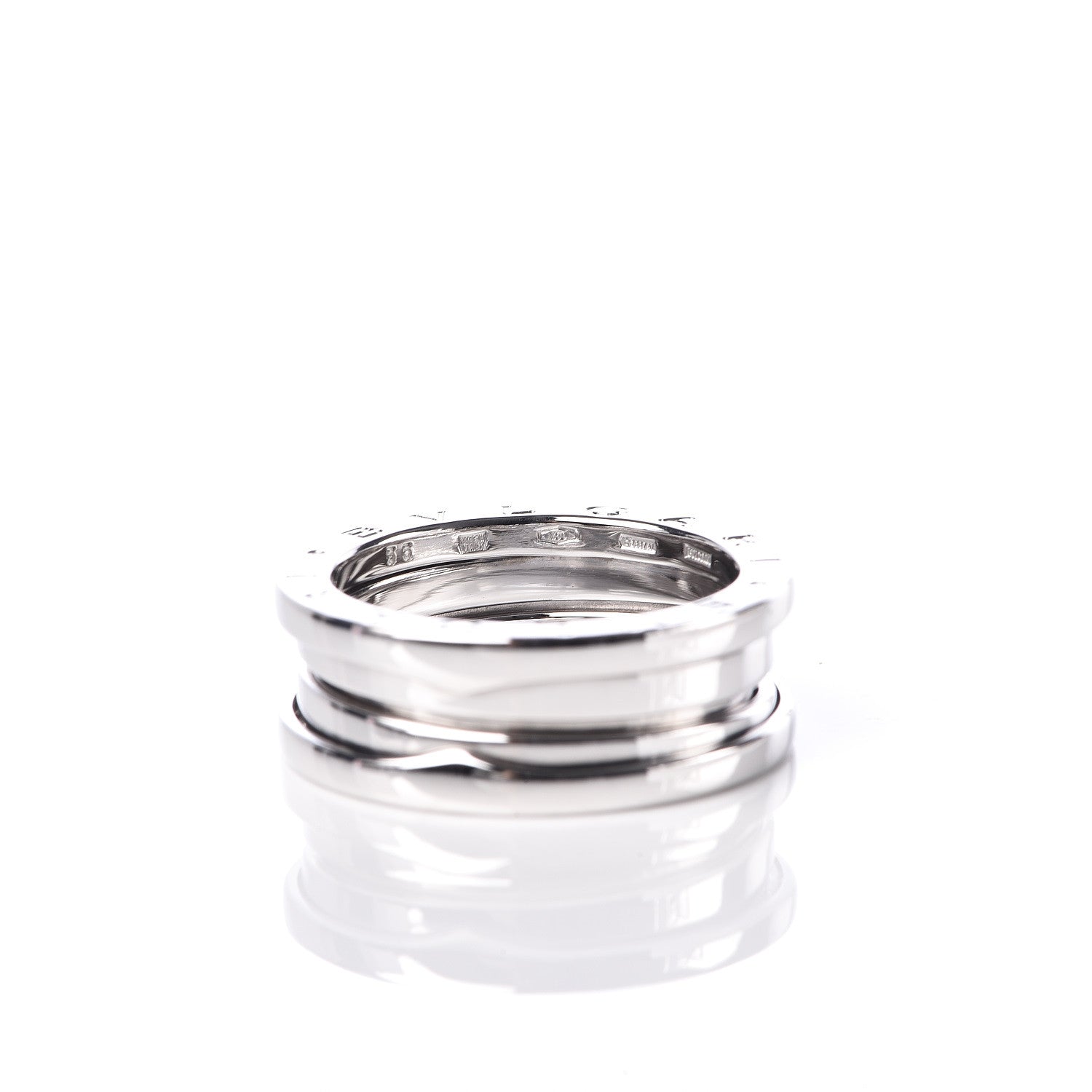 Bulgari 18K White Gold B.Zero1 Two-Band Ring 55 7.25 5 of 6