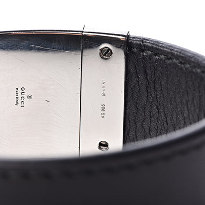 Gucci Sterling Silver Calfskin Interlocking G Bracelet Black 6 of 7