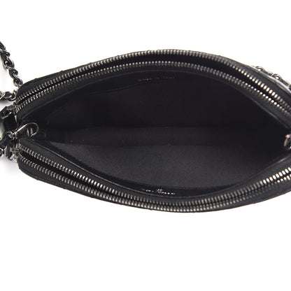 Chanel Sheepskin Chevron Quilted Studded Reissue Small Clutch With Chain Black 6 of 14