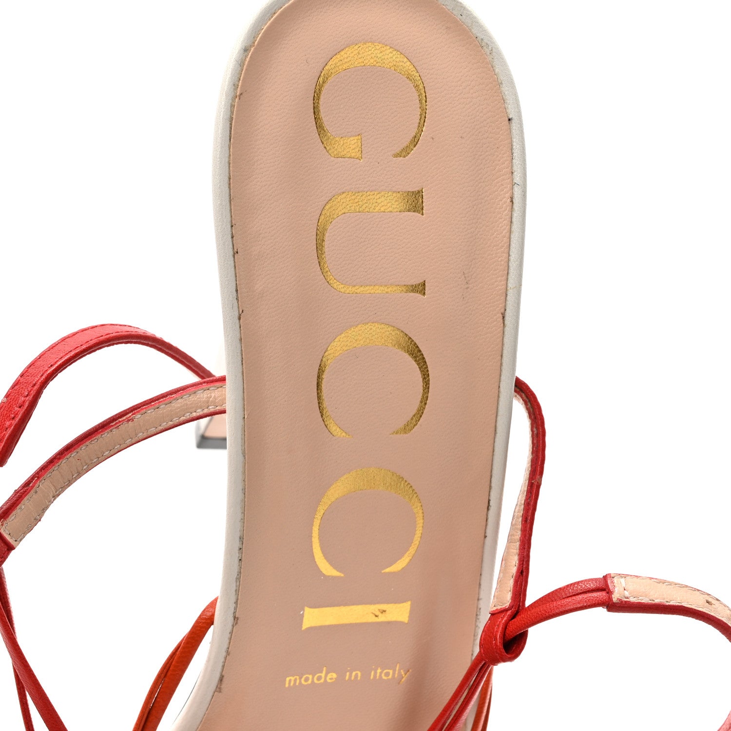 Gucci Calfskin Crystal GG Isa Ankle Strap Mid Heel Sandals 40 Multicolor 7 of 11