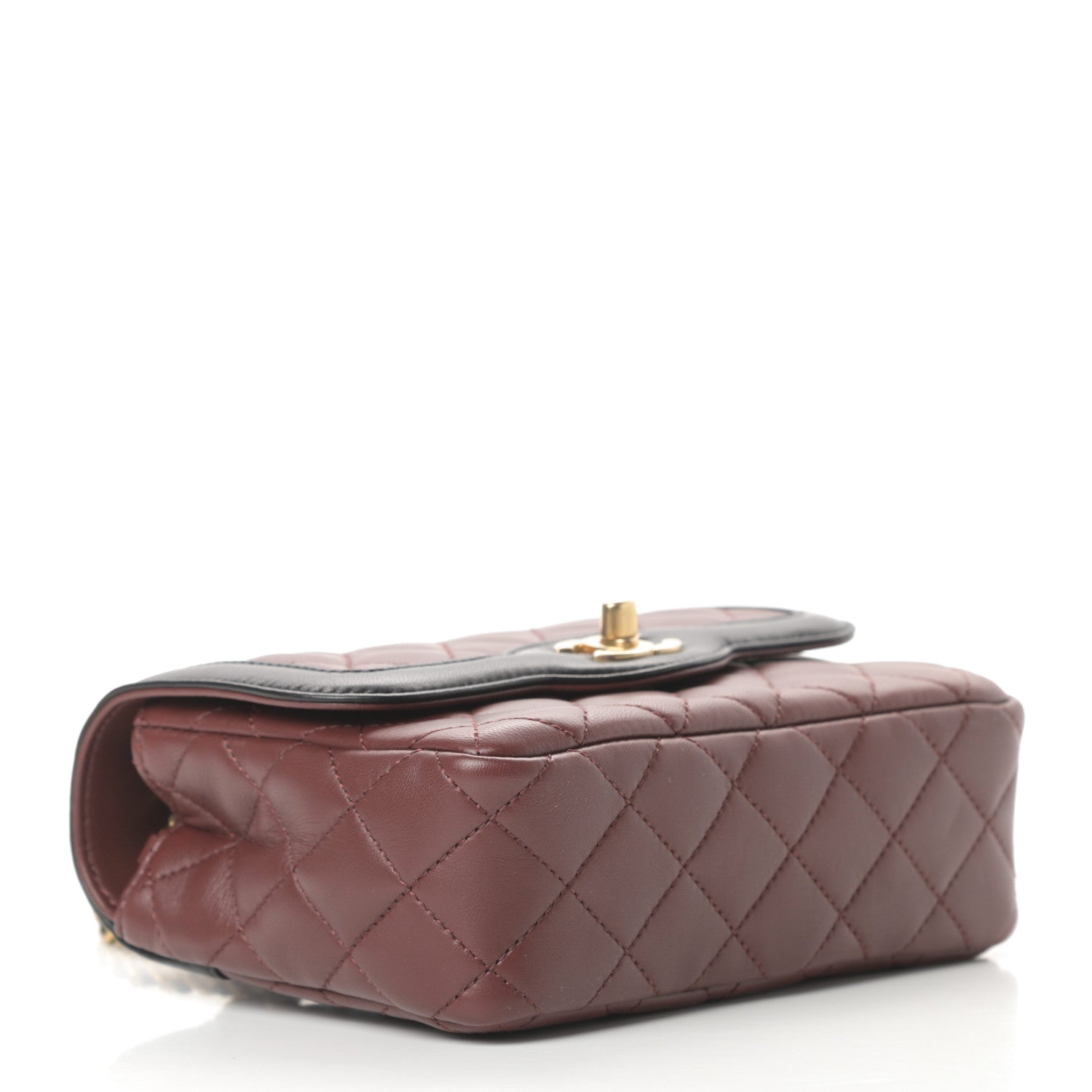 Chanel Lambskin Quilted Mini Two Tone Day Flap Burgundy 4 of 11