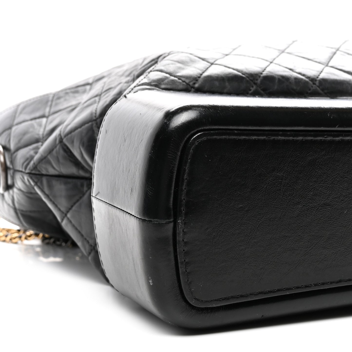 Aged Calfskin Quilted Maxi Gabrielle Hobo Black