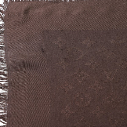 Louis Vuitton Wool Silk Monogram Shawl Chocolate 5 of 6